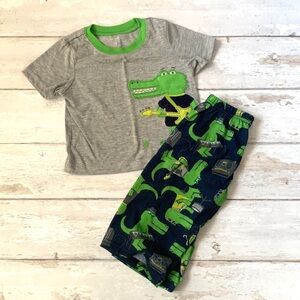 Carters 12m Baby Toddler Boys Pajamas Set Kids Pjs Blue Green Grey Alligators